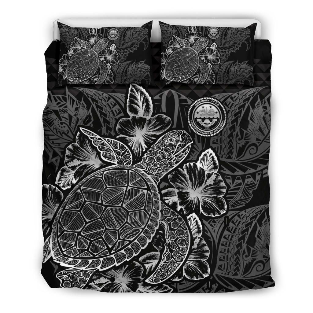 Polynesian Bedding Set - Federated States Of Micronesia Duvet Cover Set Black Color