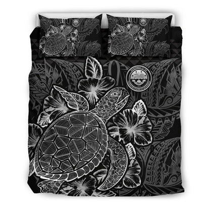 Polynesian Bedding Set - Federated States Of Micronesia Duvet Cover Set Black Color