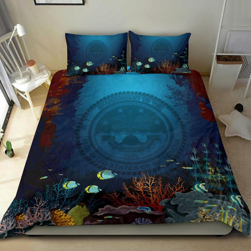 Polynesian Bedding Set - Federated States Of Micronesia Duvet Cover Set Under Sea