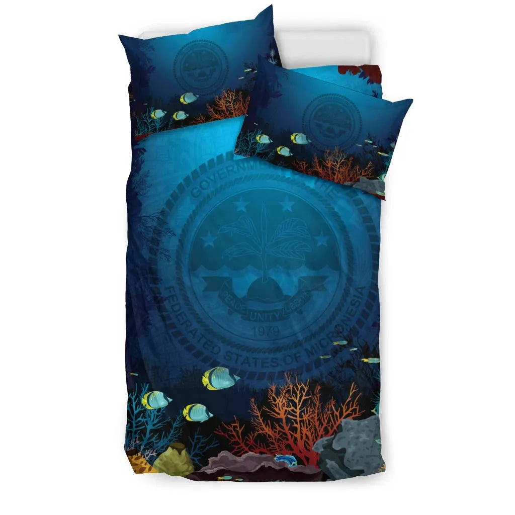 Polynesian Bedding Set - Federated States Of Micronesia Duvet Cover Set Under Sea