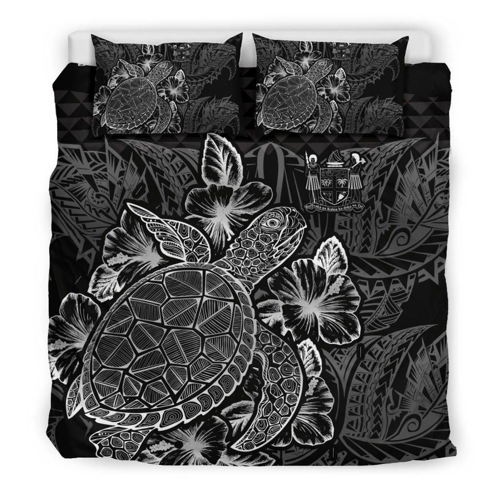 Polynesian Bedding Set - Fiji Duvet Cover Set Black Color