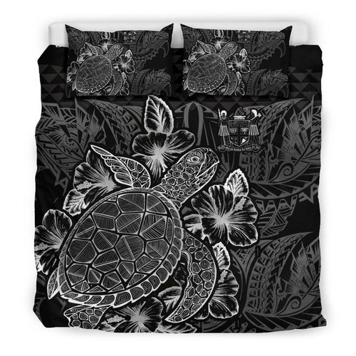 Polynesian Bedding Set - Fiji Duvet Cover Set Black Color