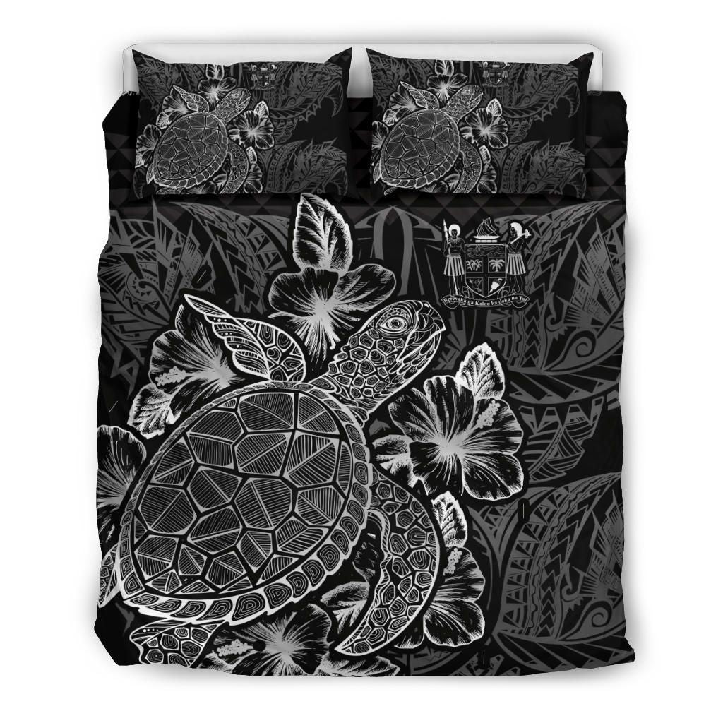 Polynesian Bedding Set - Fiji Duvet Cover Set Black Color