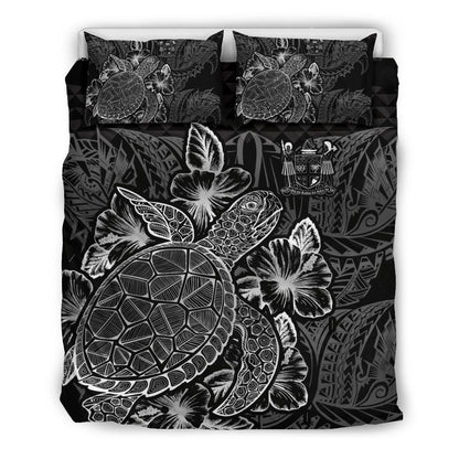 Polynesian Bedding Set - Fiji Duvet Cover Set Black Color