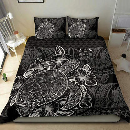 Polynesian Bedding Set - Fiji Duvet Cover Set Black Color
