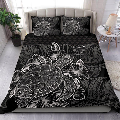 Polynesian Bedding Set - Fiji Duvet Cover Set Black Color