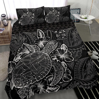 Polynesian Bedding Set - Fiji Duvet Cover Set Black Color