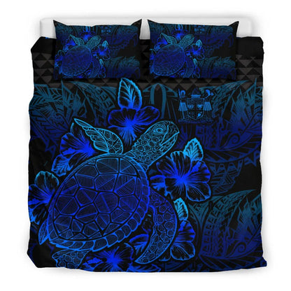 Polynesian Bedding Set - Fiji Duvet Cover Set Blue Color