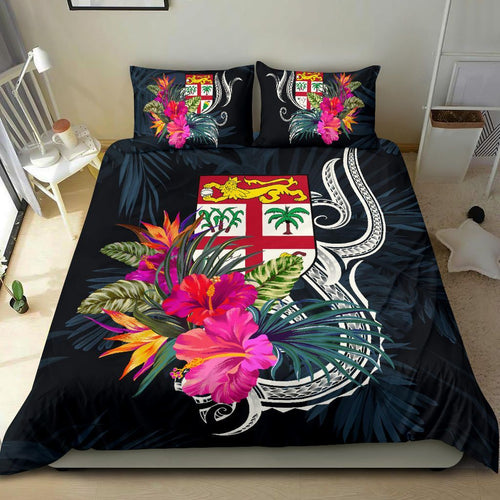 Polynesian Bedding Set - Fiji Duvet Cover Set Tropical Flowers