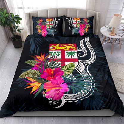 Polynesian Bedding Set - Fiji Duvet Cover Set Tropical Flowers