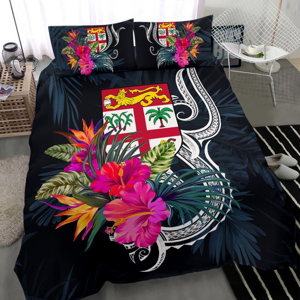 Polynesian Bedding Set - Fiji Duvet Cover Set Tropical Flowers