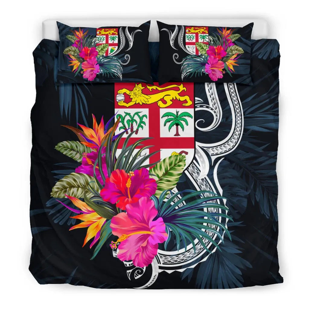 Polynesian Bedding Set - Fiji Duvet Cover Set Tropical Flowers