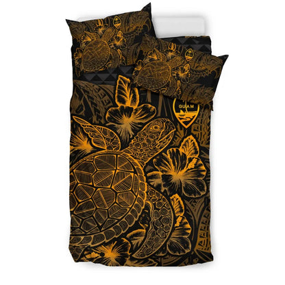Polynesian Bedding Set - Guam Duvet Cover Set Gold Color