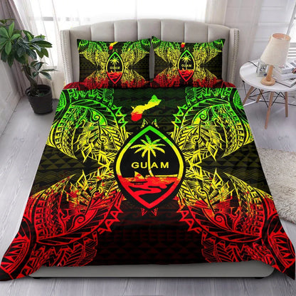 Polynesian Bedding Set - Guam Duvet Cover Set Map Reggae
