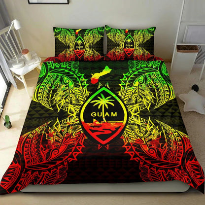 Polynesian Bedding Set - Guam Duvet Cover Set Map Reggae