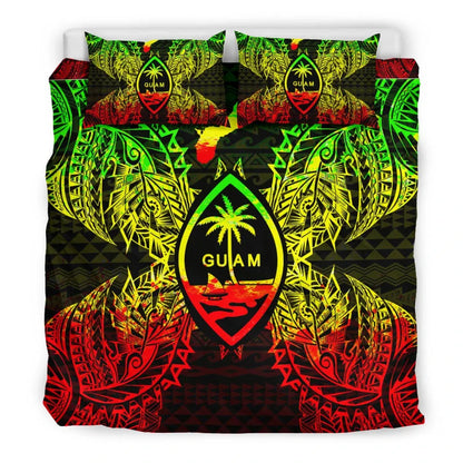 Polynesian Bedding Set - Guam Duvet Cover Set Map Reggae