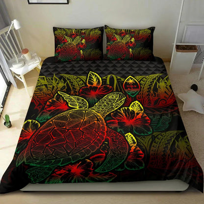 Polynesian Bedding Set - Guam Duvet Cover Set Reggae Color