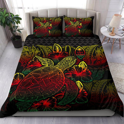 Polynesian Bedding Set - Guam Duvet Cover Set Reggae Color