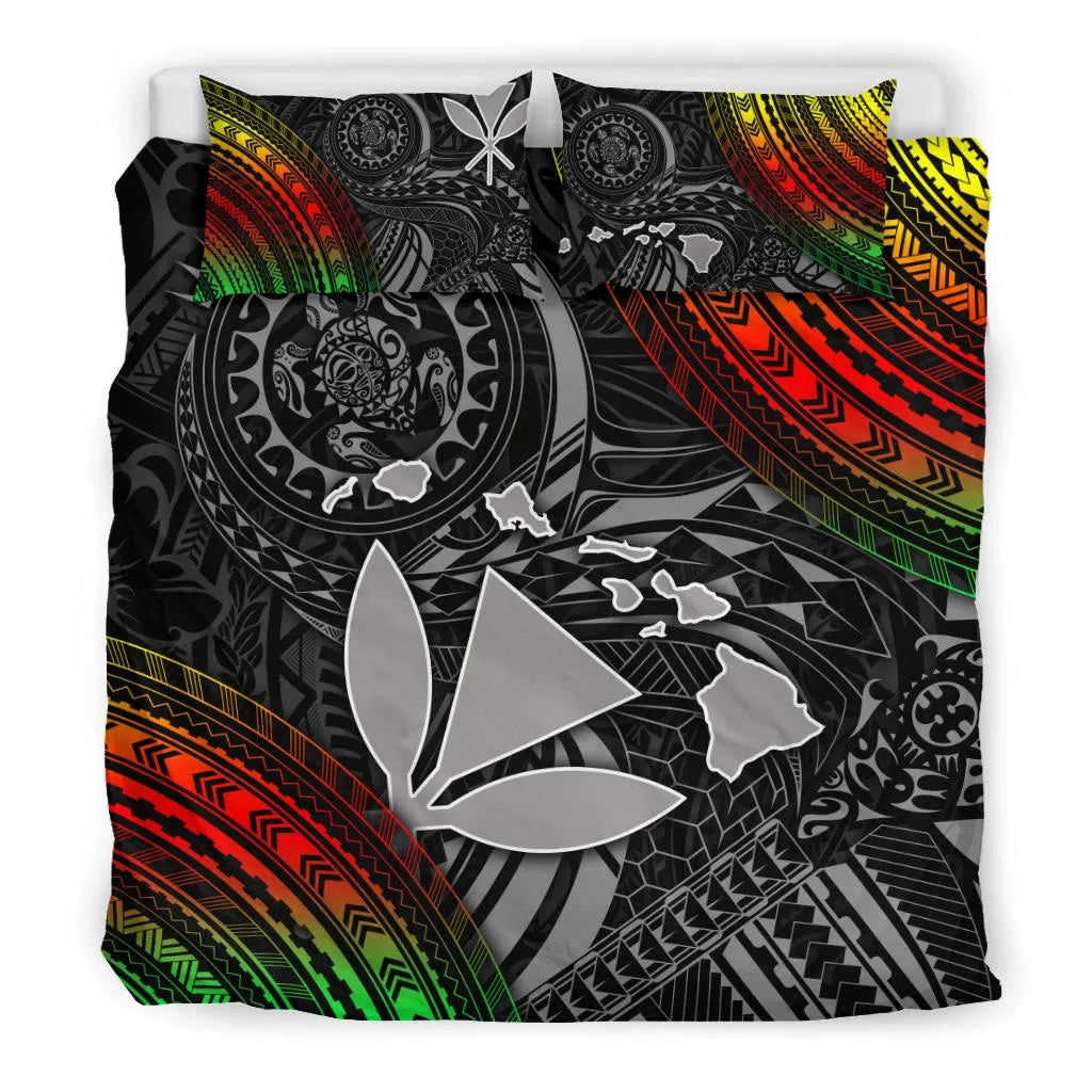 Polynesian Bedding Set - Hawaii Duvet Cover Set- Kanaka Maoli Hawaiian Map