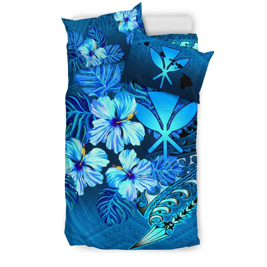 Polynesian Bedding Set - Hawaii Duvet Cover Set - King Kamehameha Koa Spear