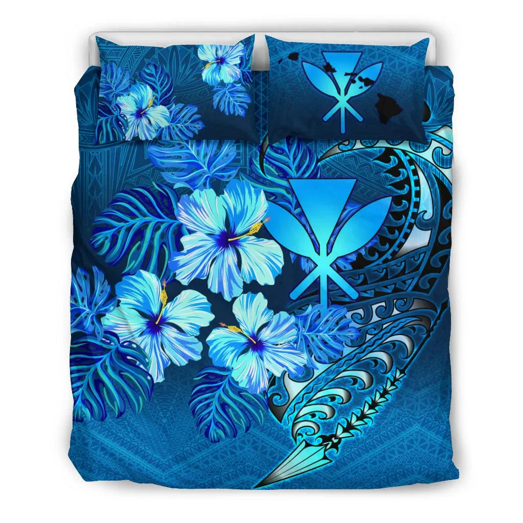 Polynesian Bedding Set - Hawaii Duvet Cover Set - King Kamehameha Koa Spear