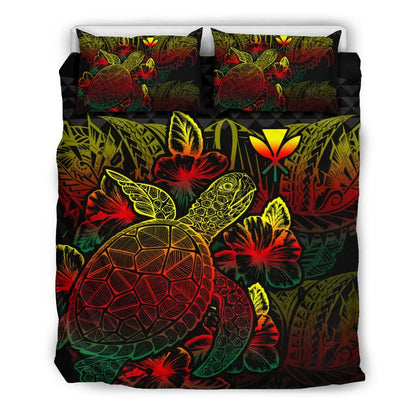Polynesian Bedding Set - Hawaii Duvet Cover Set Reggae Color