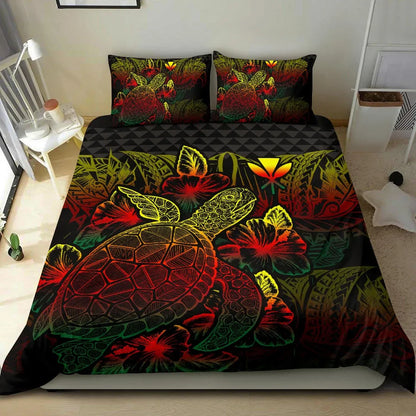 Polynesian Bedding Set - Hawaii Duvet Cover Set Reggae Color