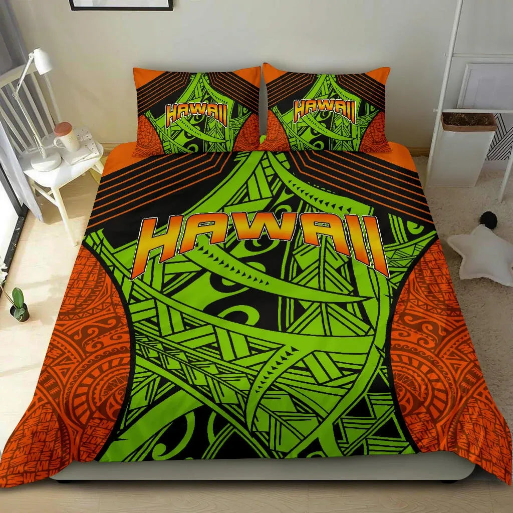 Polynesian Bedding Set - Hawaii Duvet Cover Set Tribal Wave