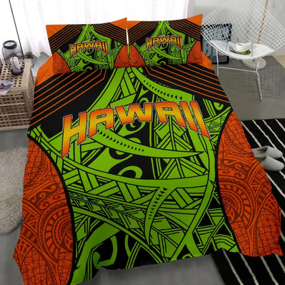 Polynesian Bedding Set - Hawaii Duvet Cover Set Tribal Wave