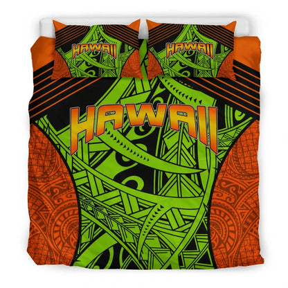 Polynesian Bedding Set - Hawaii Duvet Cover Set Tribal Wave