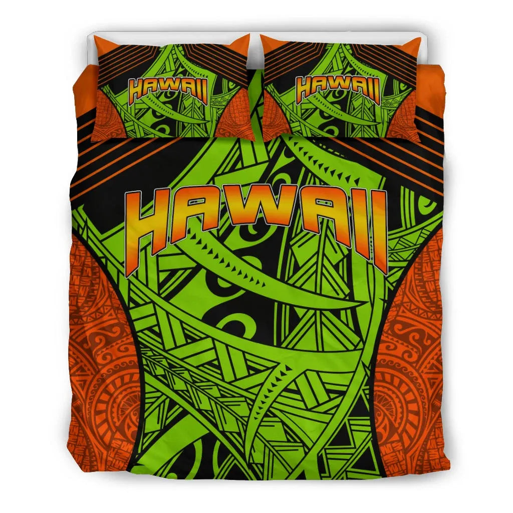 Polynesian Bedding Set - Hawaii Duvet Cover Set Tribal Wave