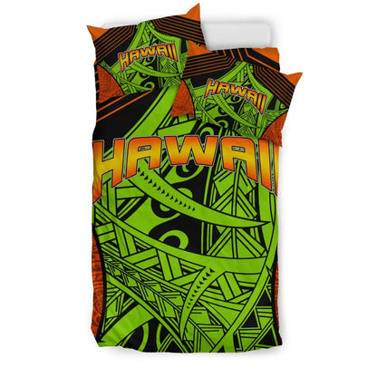 Polynesian Bedding Set - Hawaii Duvet Cover Set Tribal Wave