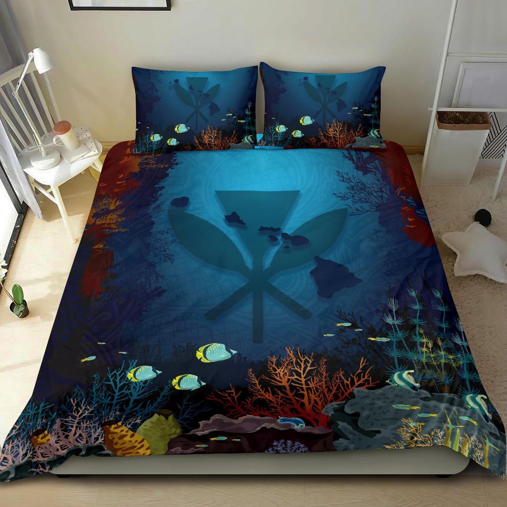 Polynesian Bedding Set - Hawaii Duvet Cover Set Under Sea