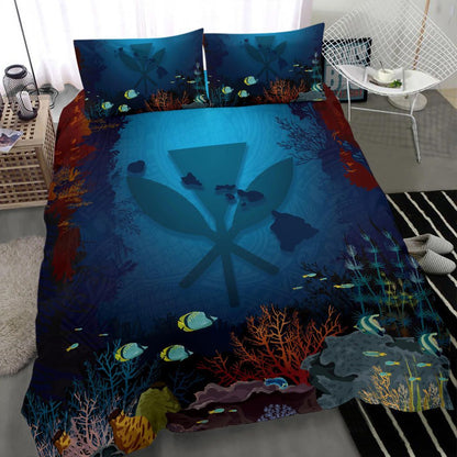 Polynesian Bedding Set - Hawaii Duvet Cover Set Under Sea