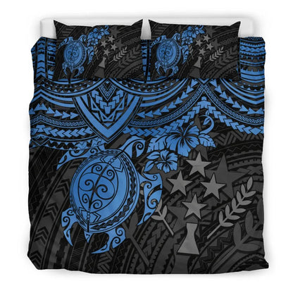Polynesian Bedding Set - Kosrae Duvet Cover - Blue Turtle