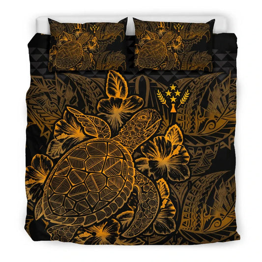 Polynesian Bedding Set - Kosrae Duvet Cover Set Gold Color