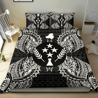 Polynesian Bedding Set - Kosrae Duvet Cover Set Map Black