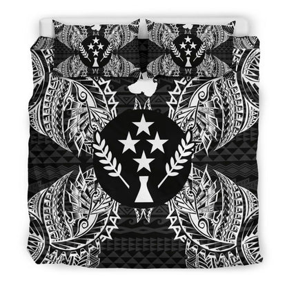 Polynesian Bedding Set - Kosrae Duvet Cover Set Map Black