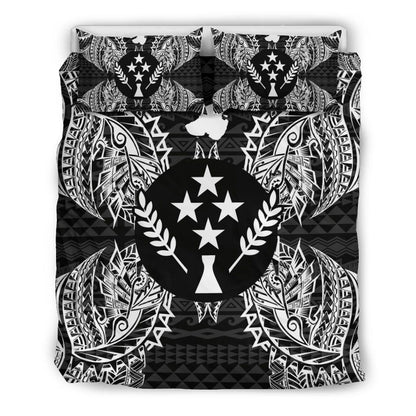 Polynesian Bedding Set - Kosrae Duvet Cover Set Map Black