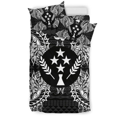 Polynesian Bedding Set - Kosrae Duvet Cover Set Map Black