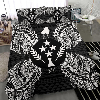 Polynesian Bedding Set - Kosrae Duvet Cover Set Map Black