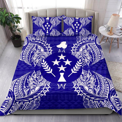 Polynesian Bedding Set - Kosrae Duvet Cover Set Map Blue