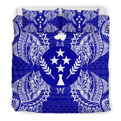 Polynesian Bedding Set - Kosrae Duvet Cover Set Map Blue