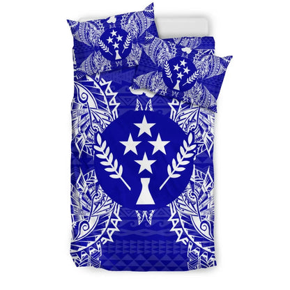 Polynesian Bedding Set - Kosrae Duvet Cover Set Map Blue