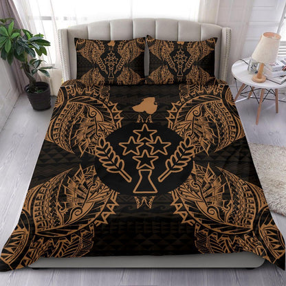 Polynesian Bedding Set - Kosrae Duvet Cover Set Map Gold