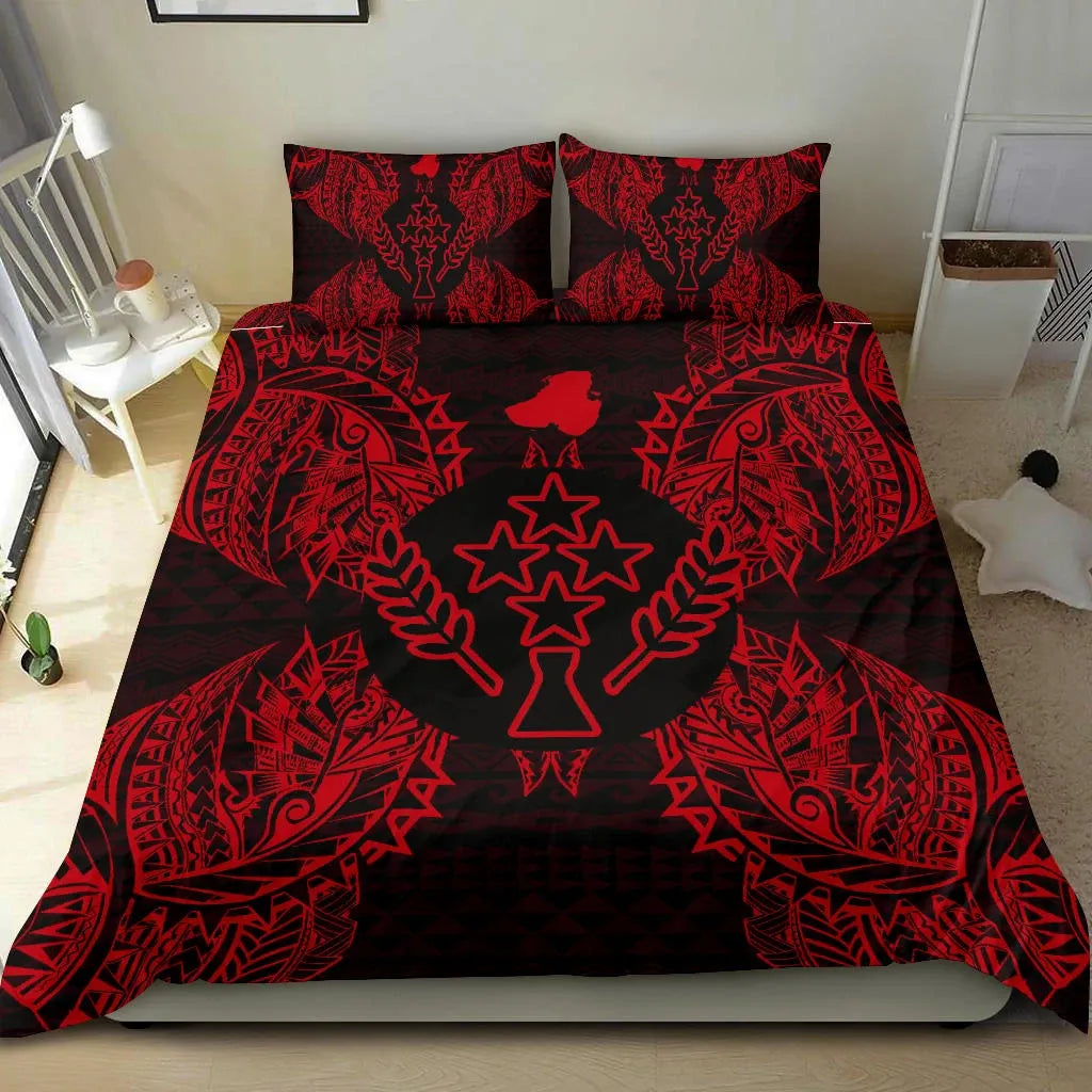 Polynesian Bedding Set - Kosrae Duvet Cover Set Map Red
