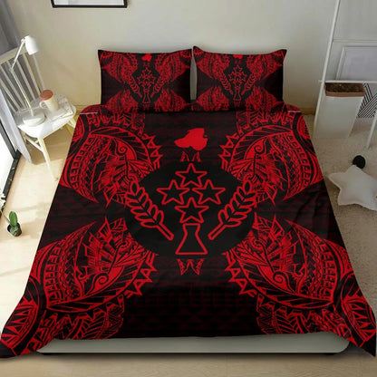 Polynesian Bedding Set - Kosrae Duvet Cover Set Map Red