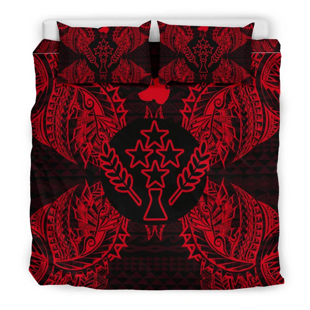Polynesian Bedding Set - Kosrae Duvet Cover Set Map Red