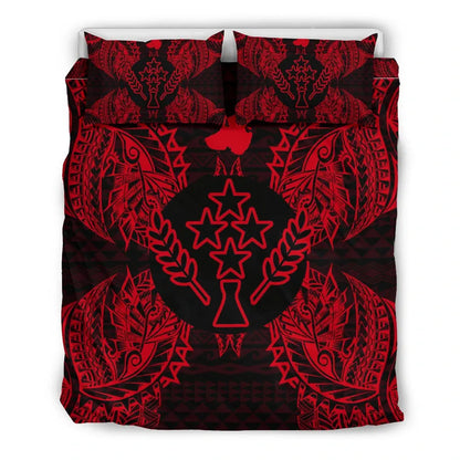 Polynesian Bedding Set - Kosrae Duvet Cover Set Map Red