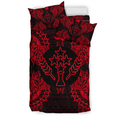 Polynesian Bedding Set - Kosrae Duvet Cover Set Map Red